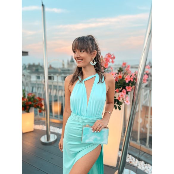 " Mentazöld-fehér és kék-fehér epoxi gyanta 2in1 clutch táska"#01