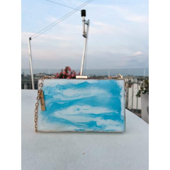 " Mentazöld-fehér és kék-fehér epoxi gyanta 2in1 clutch táska"#01