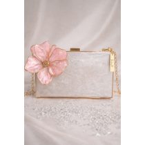   "Rosegold-fehér epoxi gyanta 3D-s virágos clutch táska"11