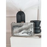 "Ezüst-fehér clutch táska" #02