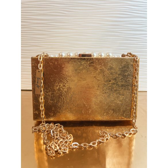 "Arany epoxi gyanta fedésű gyöngyös táska"#26