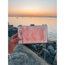 "Rosegold-fehér epoxi gyanta cutch táska"#27