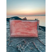 "Rosegold-fehér epoxi gyanta clutch táska"#28
