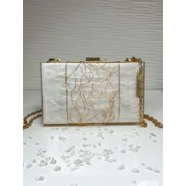   "Gyöngyházfehér arany drótos epoxi gyanta clutch táska"#31