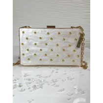   "Fehér-arany félgyöngyös epoxi gyanta clutch táska"#33