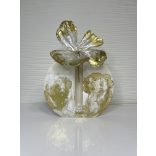 "Anyák napi akril gyanta virágtartó arany-fehér színben- Legjobb Anya felirattal, epoxi gyanta virággal"#02