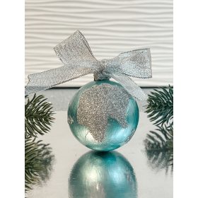 Világtérképes karácsonyi gömb 6 cm