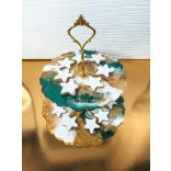 "Fehér-arany-zöld 2 emeletes epoxi gyanta sütis kínálótál"#05