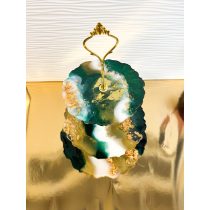   " Zöld-arany 3 emeletes epoxi gyanta kínálótal " #02