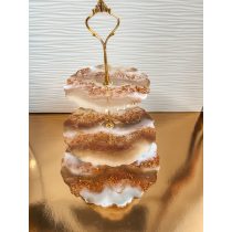   " Bronz-fehér-krém 3 emeletes epoxi gyanta kínálótál " #03