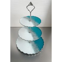    " Világos türkíz-fehér-ezüst 3 emeletes epoxi gyanta kínálótál " #10