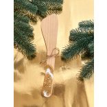 "Arany-fehér metál csillogós epoxi gyanta fedésű fakanál, ajándék"#01