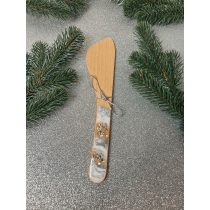   "Ezüst-fehér metál csillogós epoxi gyanta fedésű fakanál, ajándék nőknek"#03