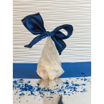   " Fehér csilligó epoxi gyanta fenyőfa kék masnival" #03