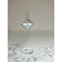   "Ezüst-fehér epoxi gyanta négyzet alakú női elegáns fülbevaló"#6