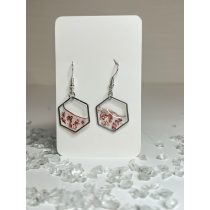   "Rosegold-átlátszór epoxi gyanta hatszög alakú női elegáns fülbevaló"#