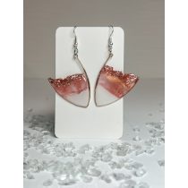   "Rosegold-fehér epoxi gyanta női elegáns fülbevaló"#08