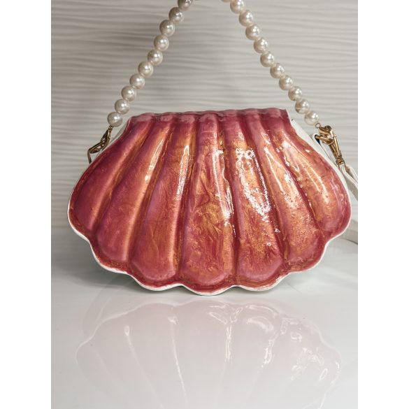 "Rosegold epoxi gyanta kagyló formájú clutch táska"#02