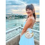 "Gyöngyház-arany epoxi gyanta kagyló formájú elegáns táska"#05