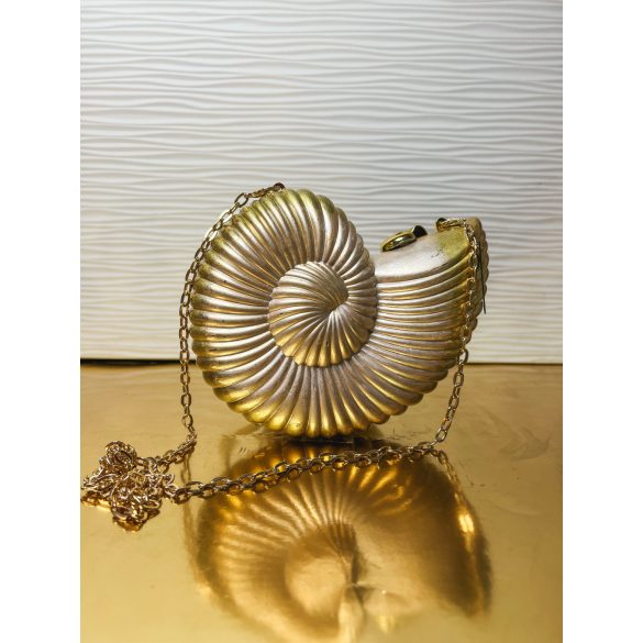 "Gyöngyház-arany epoxi gyanta kagyló formájú elegáns táska"#05
