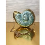 "Mentazöld-arany epoxi gyanta kagyló formájú elegáns táska"#06