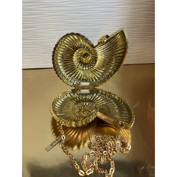 "Mentazöld-arany epoxi gyanta kagyló formájú elegáns táska"#06