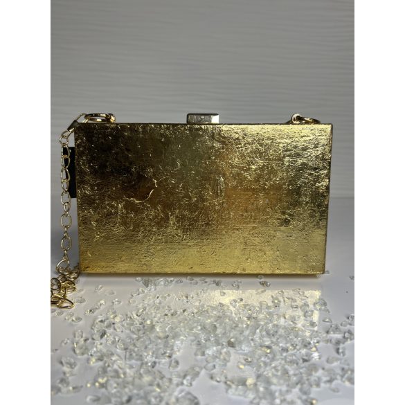 "Arany-világoskék epoxi gyanta fedésű, kagyló és gyöngy díszítésű elegáns női clutch táska"#