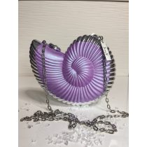   "Arany-lila epoxi gyanta fedésű, kagyló díszítésű elegáns női clutch táska"#15