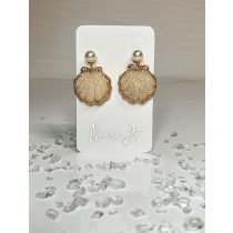   "Arany-gyöngyház epoxi gyanta kagylós fülbevaló"#05