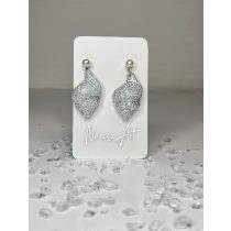   "Metál ezüst epoxi gyanta kagylós fülbevaló"#06