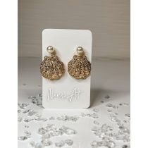   "Metál arany epoxi gyanta kagylós fülbevaló"#07