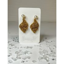 "Arany epoxi gyanta kagylós fülbevaló"#09