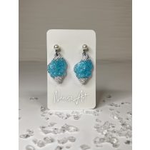 "Kék-ezüst epoxi gyanta kagylós fülbevaló"#10