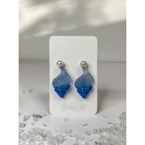   "Metál kék-átlátszó epoxi gyanta kagyló formájú fülbevaló"#12