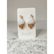   "Fehér-arany epoxi gyanta kagylós fülbevaló"#18