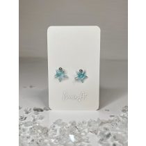   "Türkíz holo epoxi gyanta mini tengeri csillag fülbevaló"