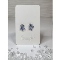   "MEtál kék-átlátszó epoxi gyanta mini tengeri csillag fülbevaló"#23