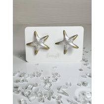   "Fehér-arany epoxi gyanta tengeri csillag alakú női fülbevaló"#27
