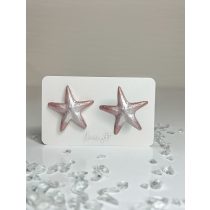   "Fehér-rosegold epoxi gyanta tengeri csillag alakú női fülbevaló"#28