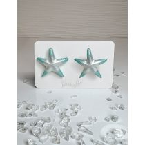   "Fehér-mentazöld epoxi gyanta tengeri csillag alakú női fülbevaló"#26