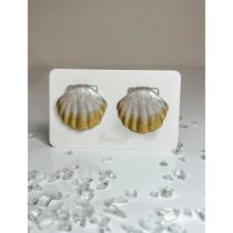   "Fehér-arany epoxi gyanta tengeri kagyló alakú női fülbevaló"#31