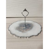   " Fehér-lila csillámos epoxi gyanta kínálótál " #02