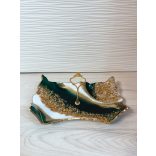 " Zöld-arany epoxi gyanta kínálótál " #03