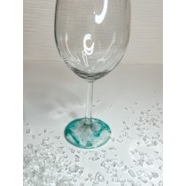   "Mentazöld epoxi gyanta fedésű óceán hatású borospohár"#06