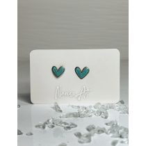   " Mentazöld-arany epoxi gyanta szív alakú fülbevaló"#04