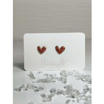   " Rosegold-arany epoxi gyanta szív alakú fülbevaló"#05