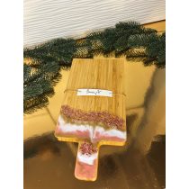   "Rosegold metál csillogós epoxi gyanta fedésű vágodeszka, ajándék"#02