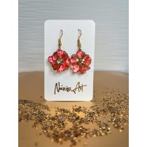   "Cseresznye bordó epoxi gyanta virágos fülbevaló"#04