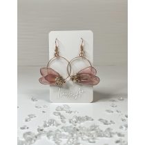   "Rose gold epoxi gyanta fél virágos fülbevaló"#09