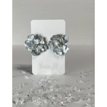 "Ezüst epoxi gyanta virágos fülbevaló"#10